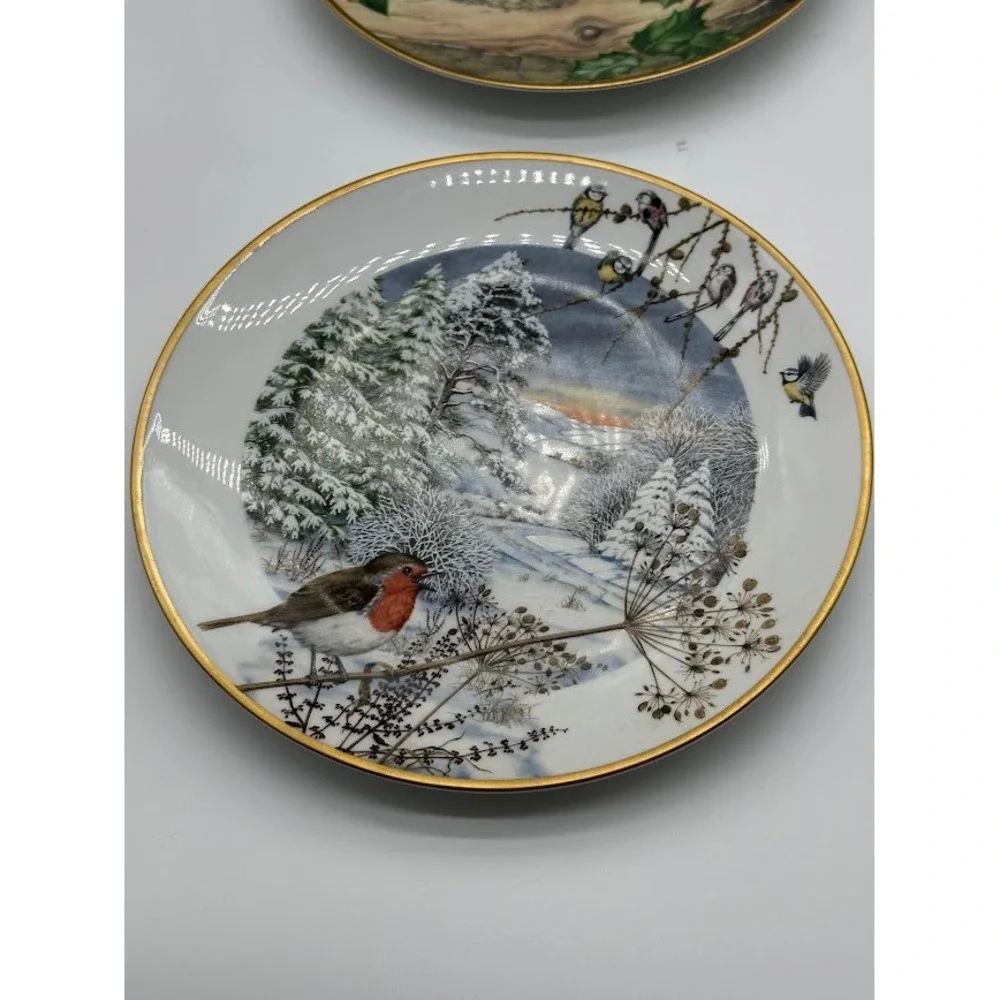 Franklin Porcelain Peter Barrett Limited Edition Plates Set of 4 Nature Birds‎